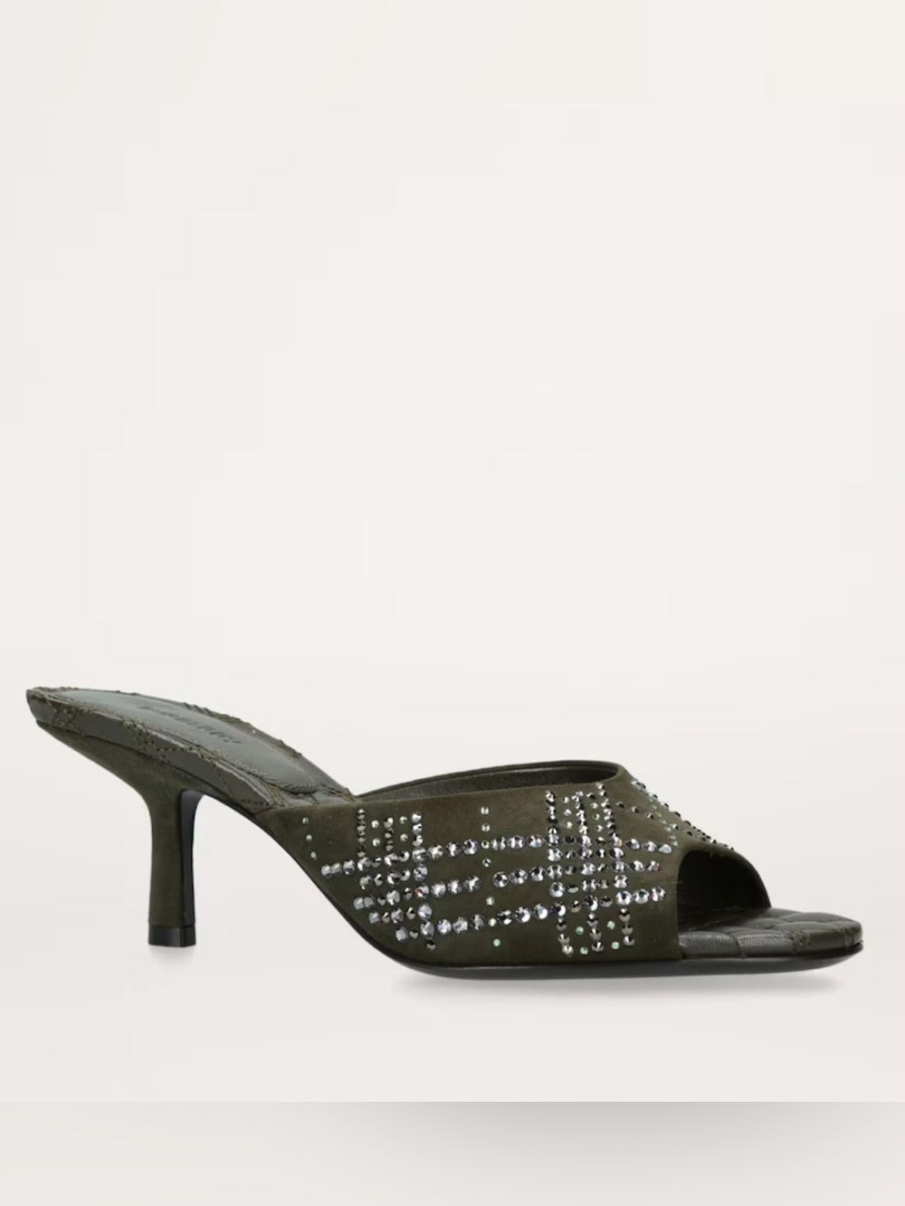 Burberry Suede Crystal-Embellished Mules